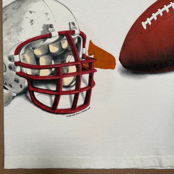 Vintage Football is Life Big Ball Sports All Over Print USA 90s Shirt Sz Large - Picture 3 of 8